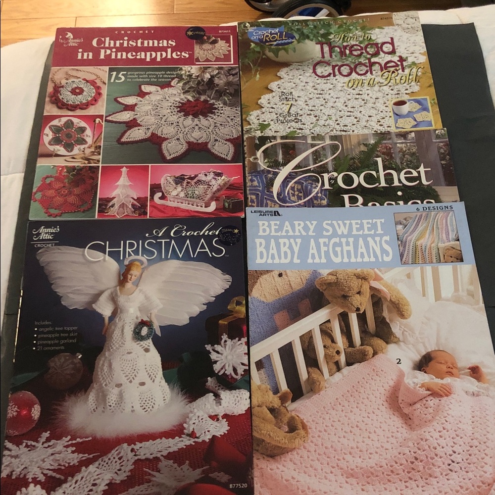 Crochet Pattern Booklets 5 holidays, baby blankets, doilies and ornaments etc.